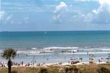 view of the beach from the Inn at Cocoa Beach